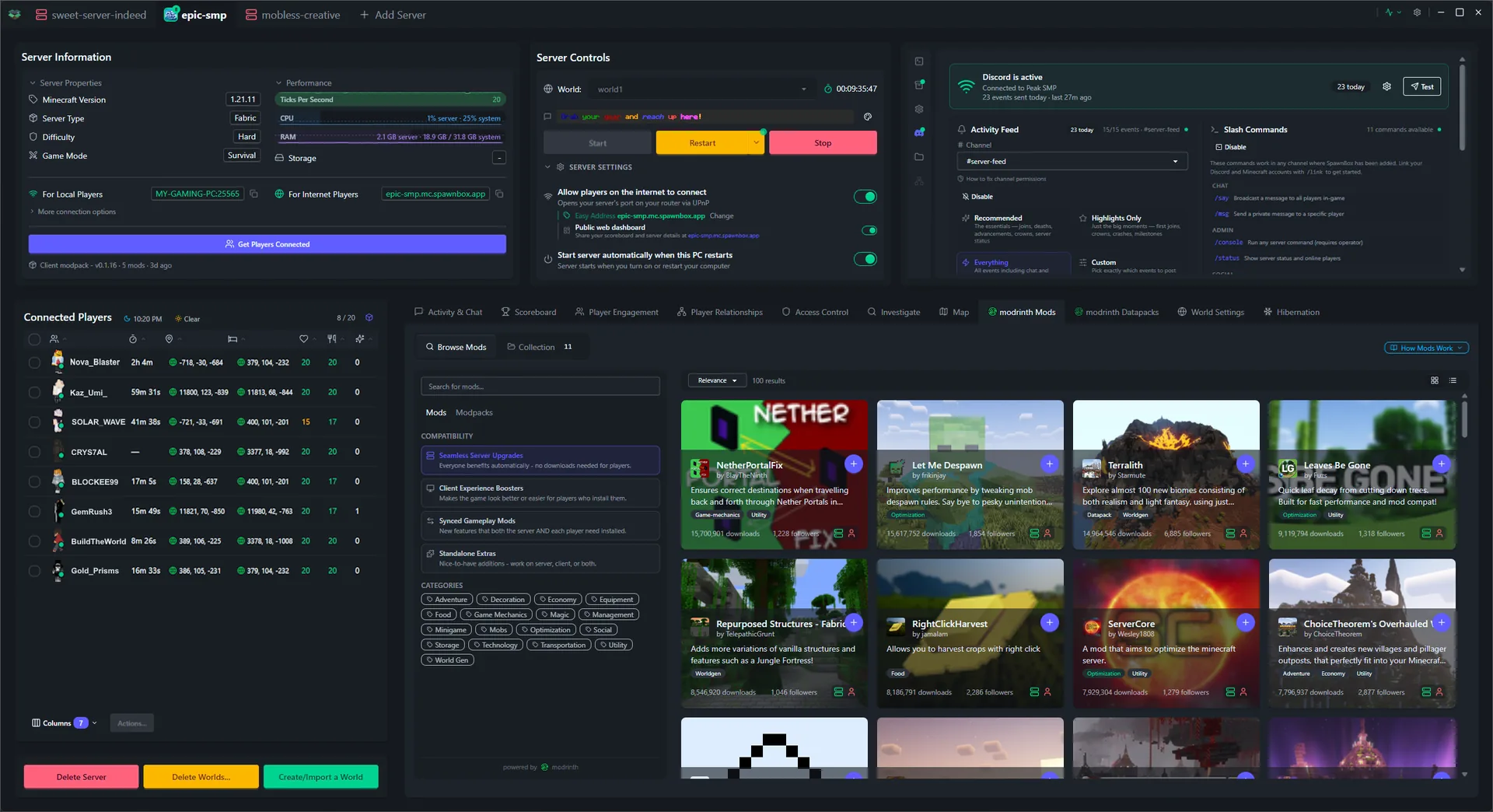 SpawnBox navigating through its interface - world map, scoreboards, player profiles, investigation tools, and more - view 18