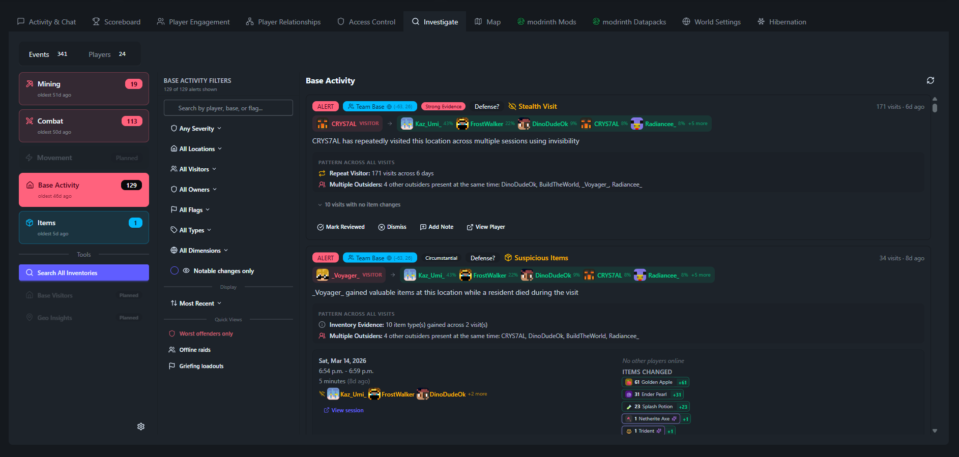 SpawnBox investigation and mod management - view 1