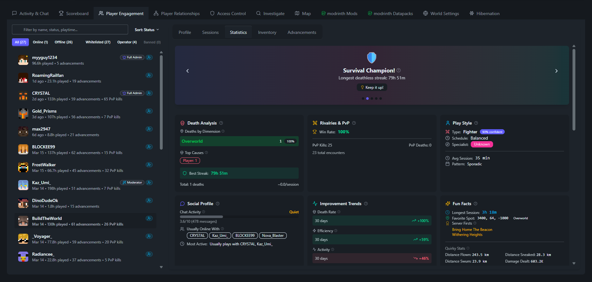 SpawnBox server analytics and scoreboard - view 3